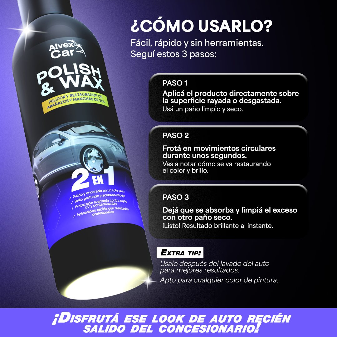 AlvexCar® | Pulidor y Restaurador de pintura automotriz | 500 ML