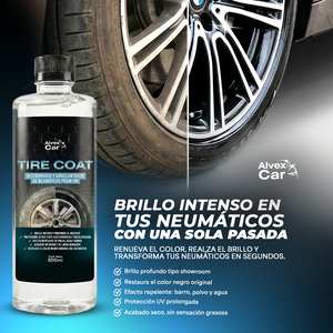 TireCoat® | Restaurador y abrillantador de neumáticos premium | 500 ML
