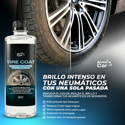 TireCoat® | Restaurador y abrillantador de neumáticos premium | 500 ML