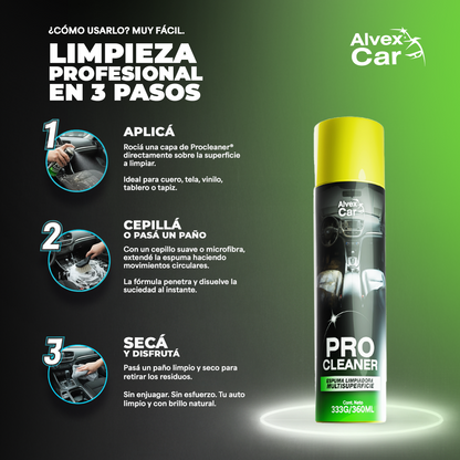ProClean® | Espuma limpiadora multifuncional para auto