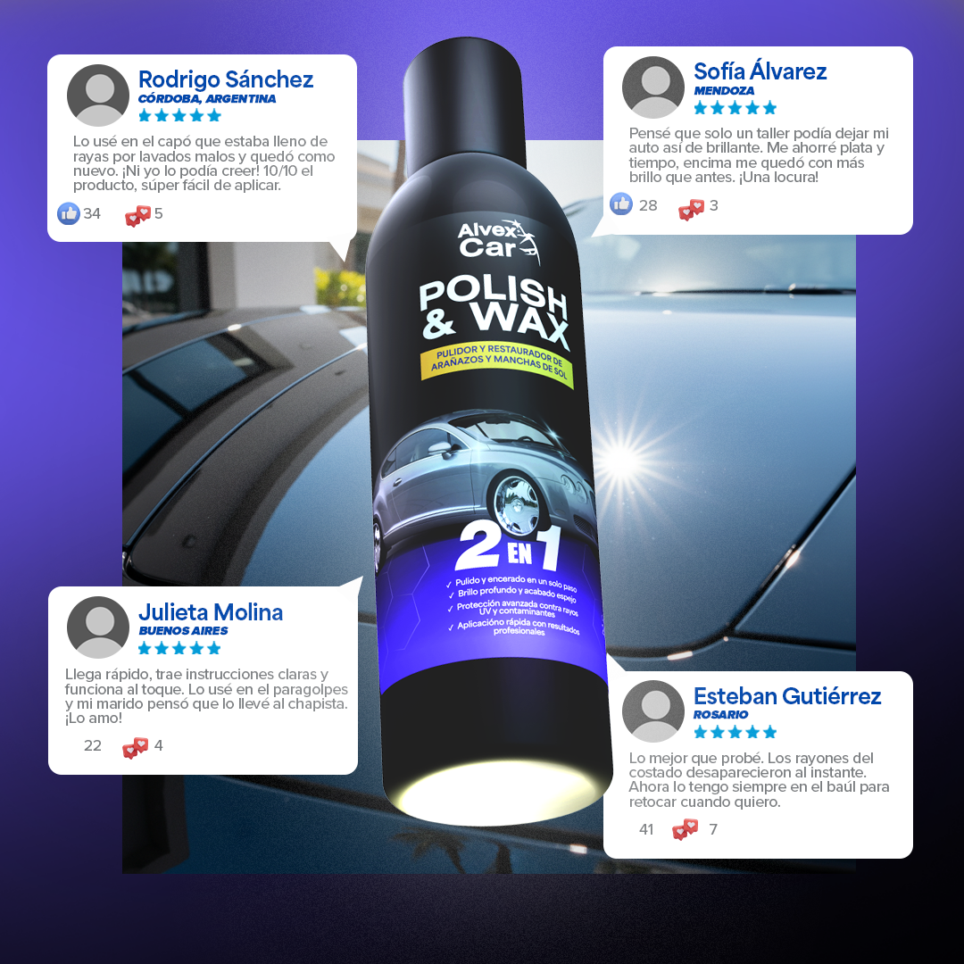 AlvexCar® | Pulidor y Restaurador de pintura automotriz | 500 ML