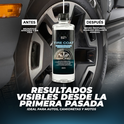 TireCoat® | Restaurador y abrillantador de neumáticos premium | 500 ML